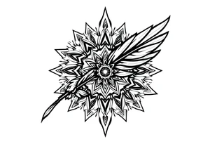 spiritual feather indian mandala shaman tattoo idea