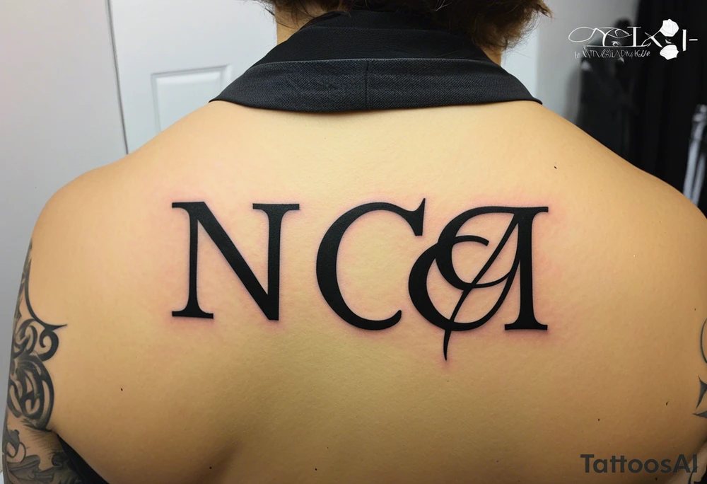 Initials NCA with roman numerals 9-15-16 tattoo idea