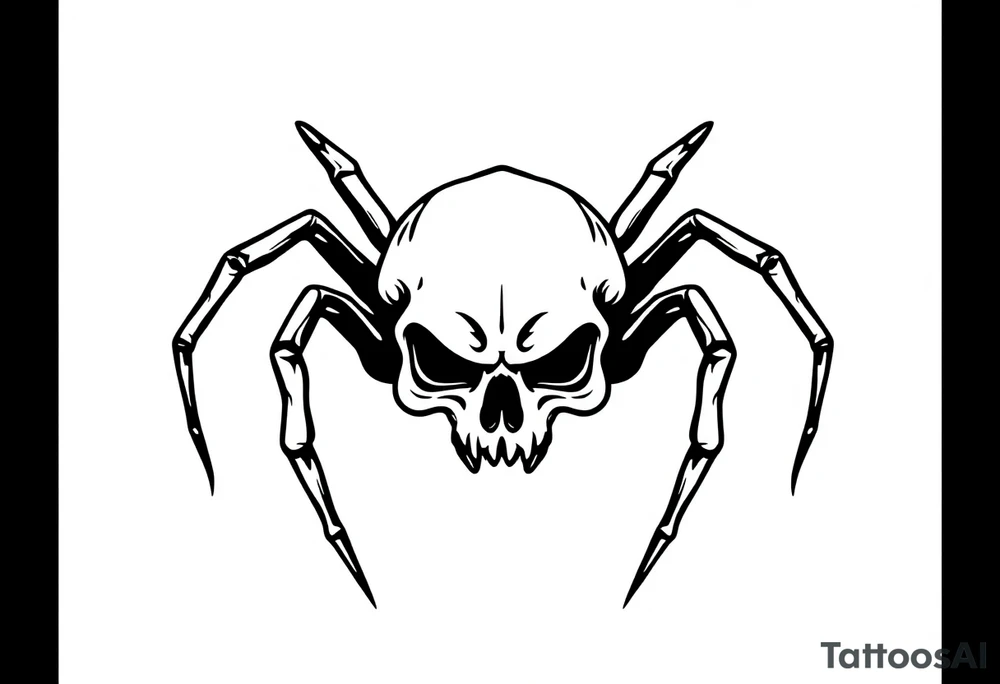 skull spider bug weird tattoo idea