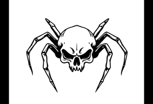 skull spider bug weird tattoo idea