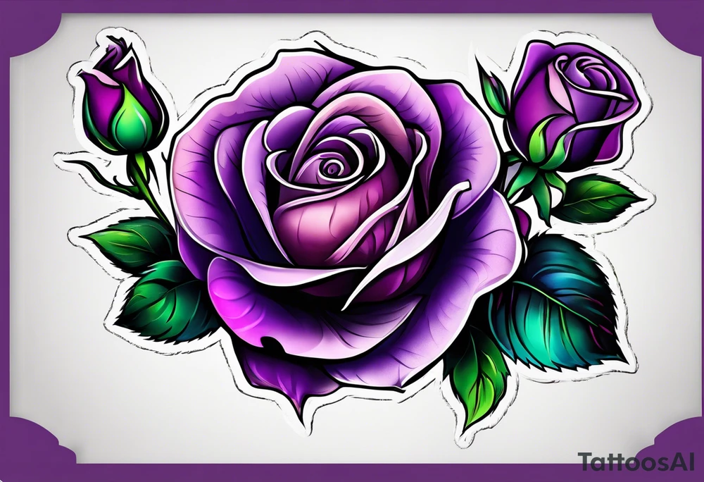 Purple rose tattoo idea