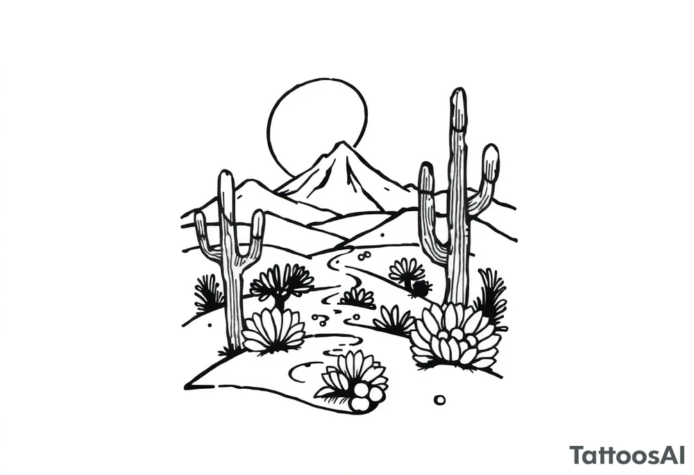 Desert landscape tattoo idea
