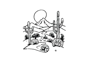 Desert landscape tattoo idea