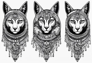 Sexy Bastet goddess walking tattoo idea