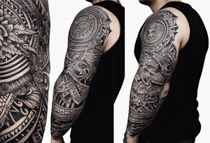 mayan sleeve tattoo idea