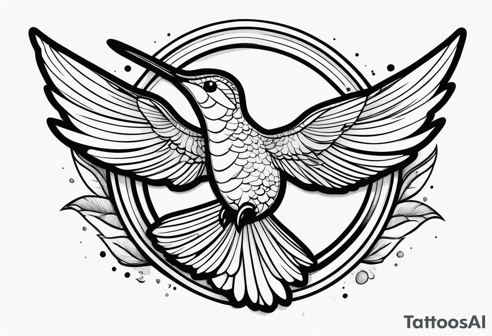 hummingbird simple tattoo idea