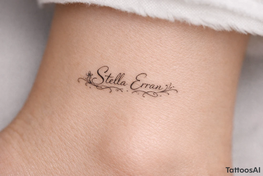 Stella erran, Maybe a medium lining of the letters style tattoo idea