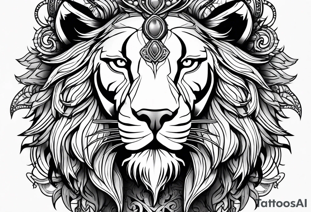 lions head 
tigers head 
viking tattoo idea