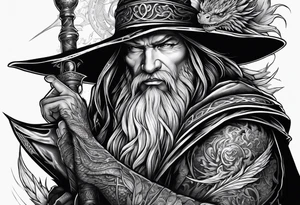 Wizard with dragon tattoo idea