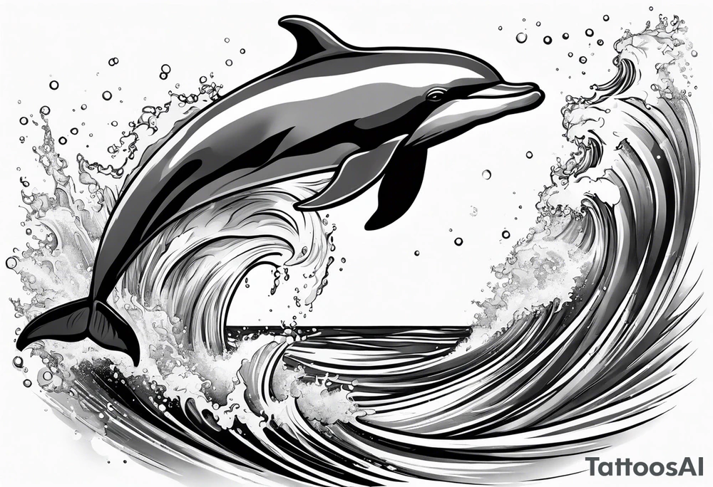 dolphin jumping out of water tattoo idea