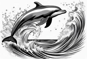 dolphin jumping out of water tattoo idea