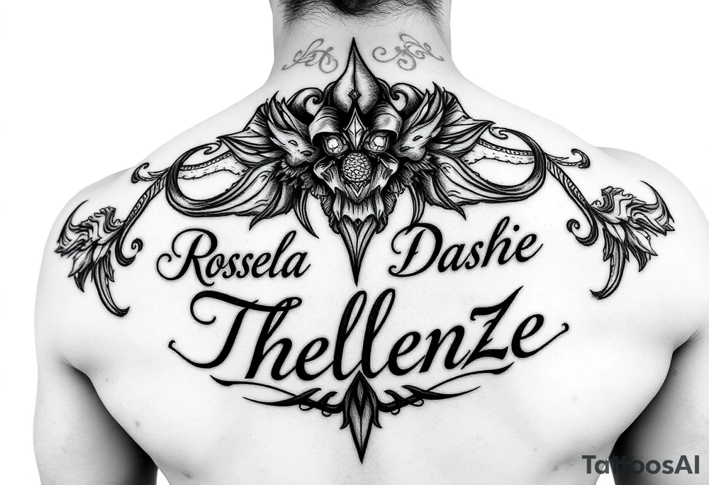 Combine the names rosela dashi and thellenze for a tattoo tattoo idea