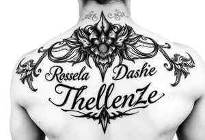 Combine the names rosela dashi and thellenze for a tattoo tattoo idea