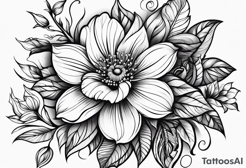 A beautiful flower tattoo idea