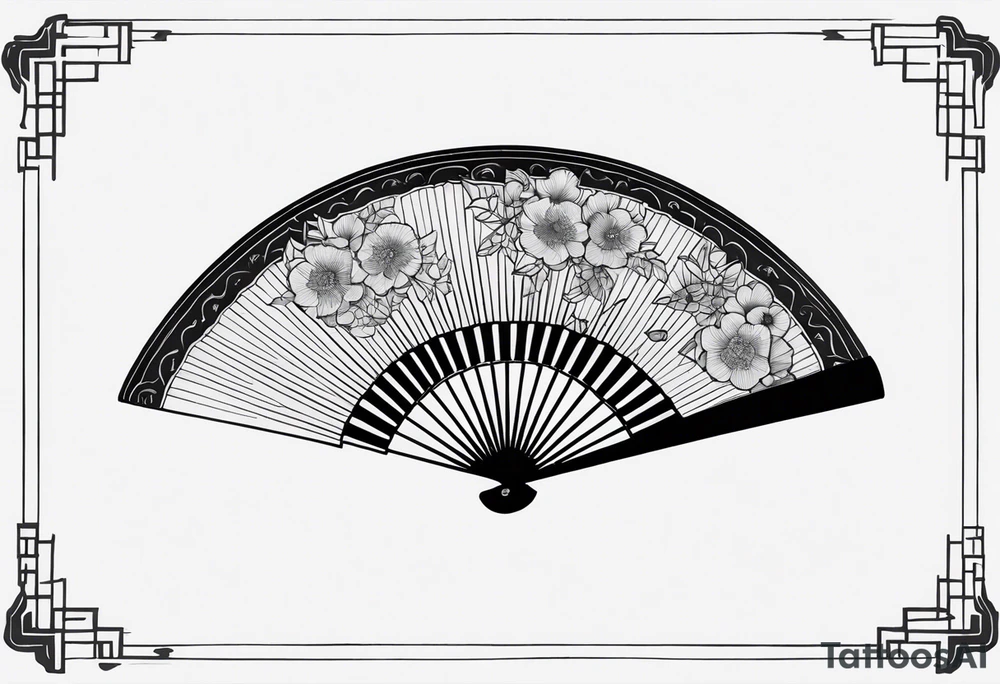Black Japanese fan tattoo idea