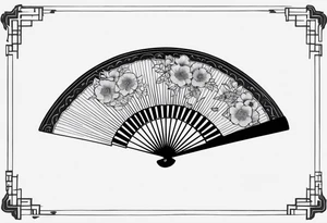 Black Japanese fan tattoo idea