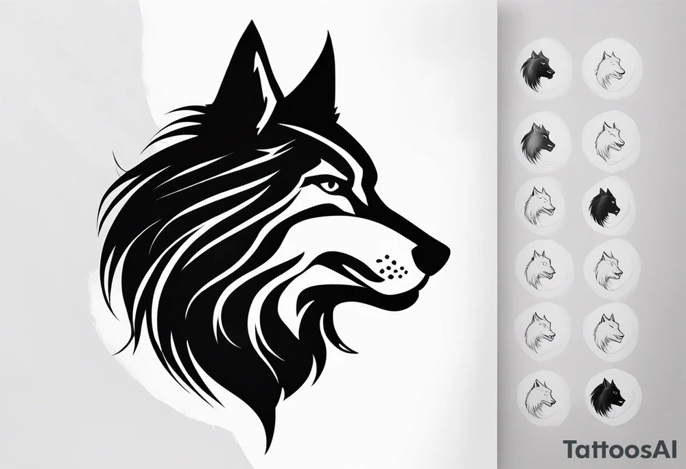 lobo, casa em chamas tattoo idea