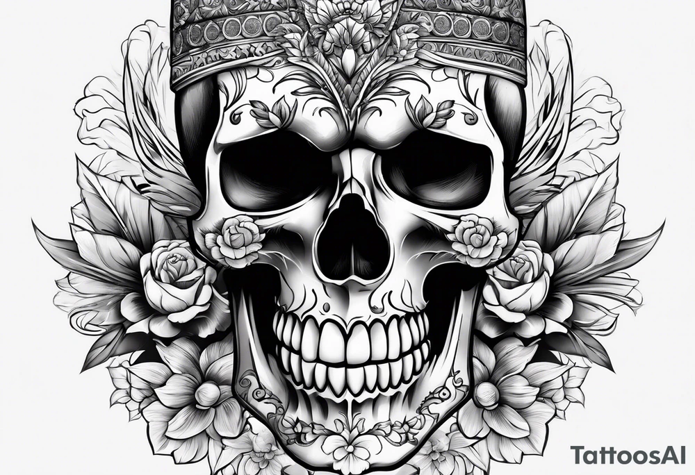 Realistic skull tattoo idea