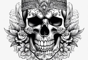 Realistic skull tattoo idea