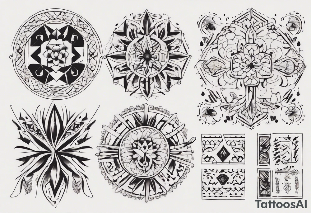 Minimalist Ornemental traditional henne style tattoo idea