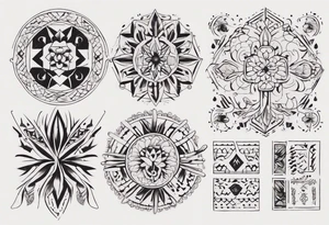 Minimalist Ornemental traditional henne style tattoo idea