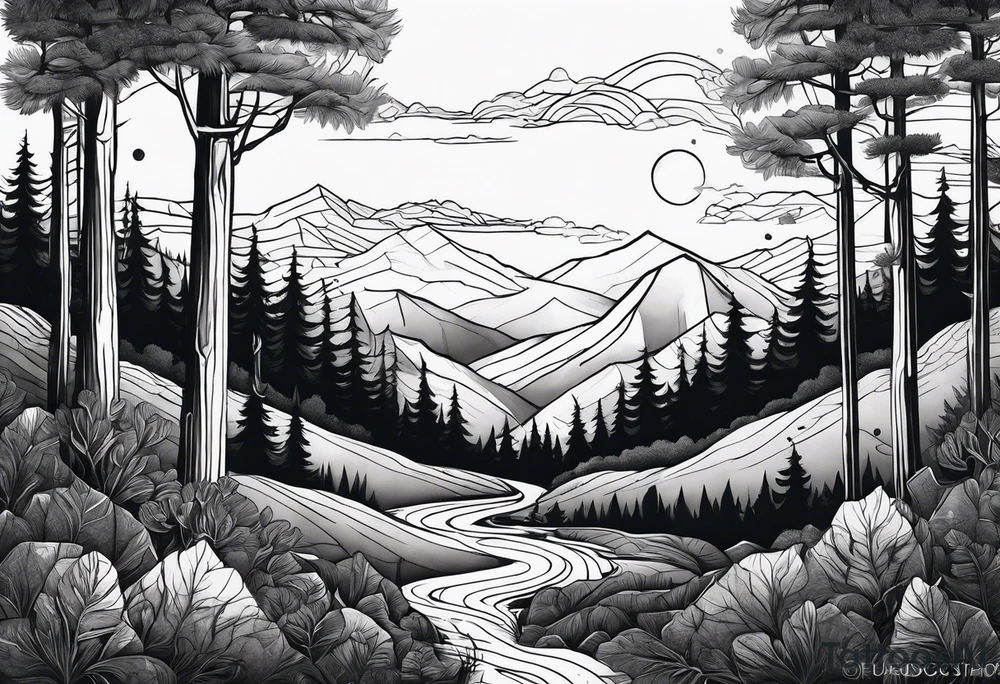 forest on the edges tattoo idea