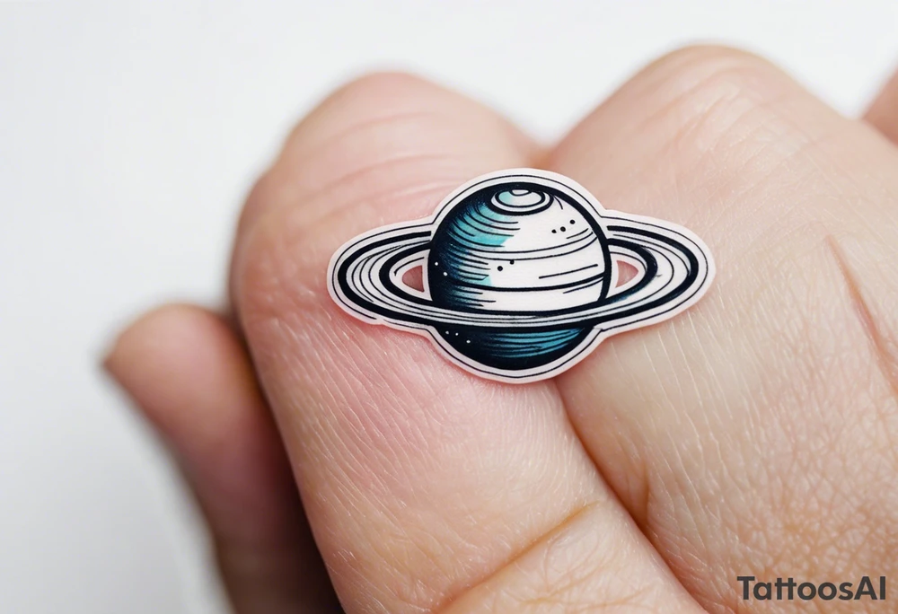 Spinning Saturn on your finger tattoo idea