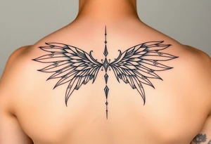 maximalist, cyber sigilism, organic touches, back tattoo, whimsical, witchy, hippie, fairy wing like, maximalistic, very very complex and big, detailed tattoo idea