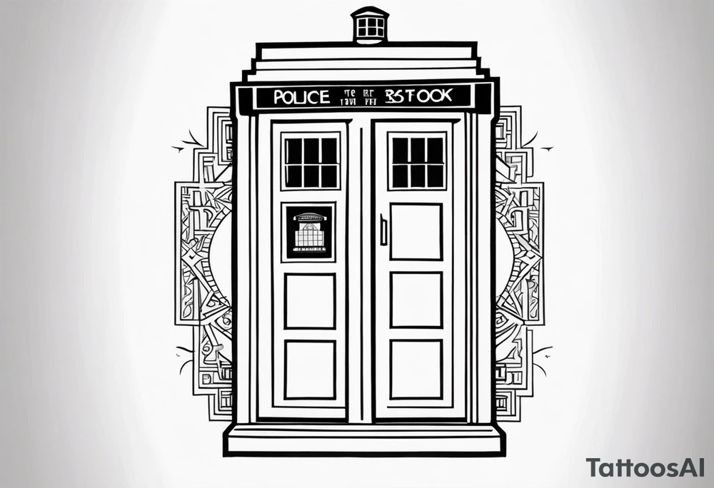 Tardis in a square tattoo idea