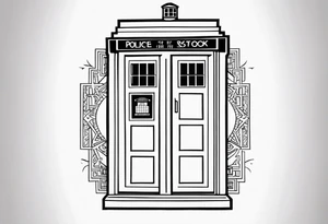 Tardis in a square tattoo idea