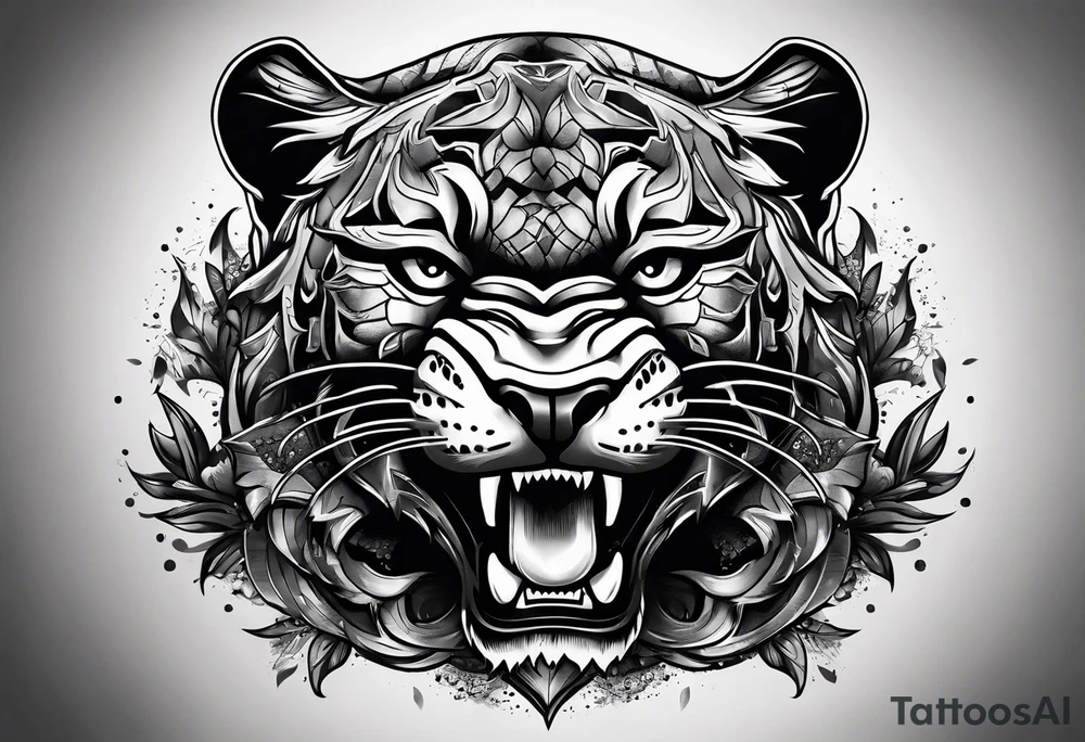 Panther chainsaw tattoo idea