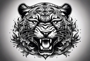 Panther chainsaw tattoo idea