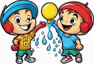 Two brothers one ten one 6 throwing water balloons tattoo idea