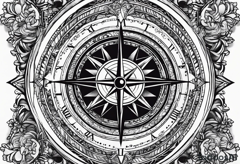 World with compass tattoo idea