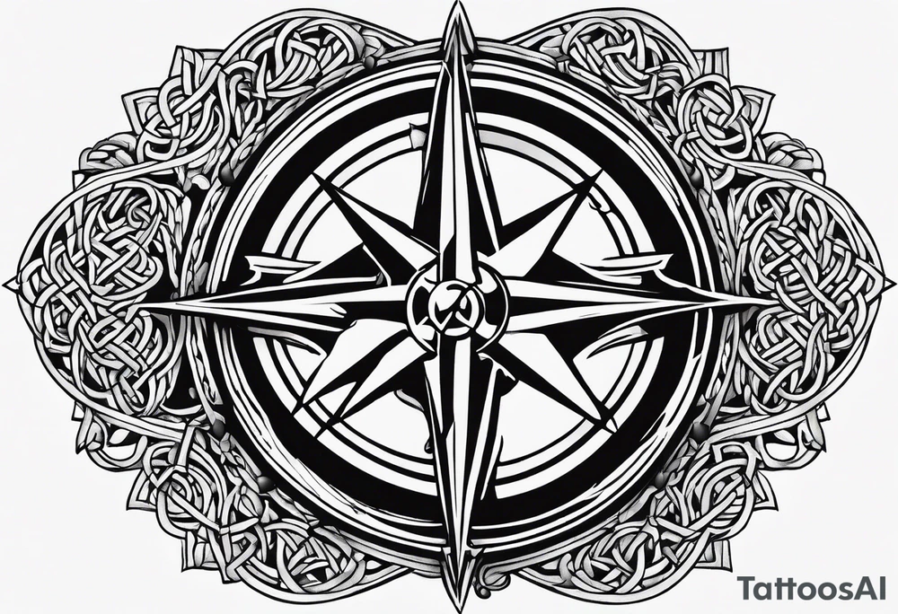 Celtic, forearm, half sleeve, anchor, compass tattoo idea