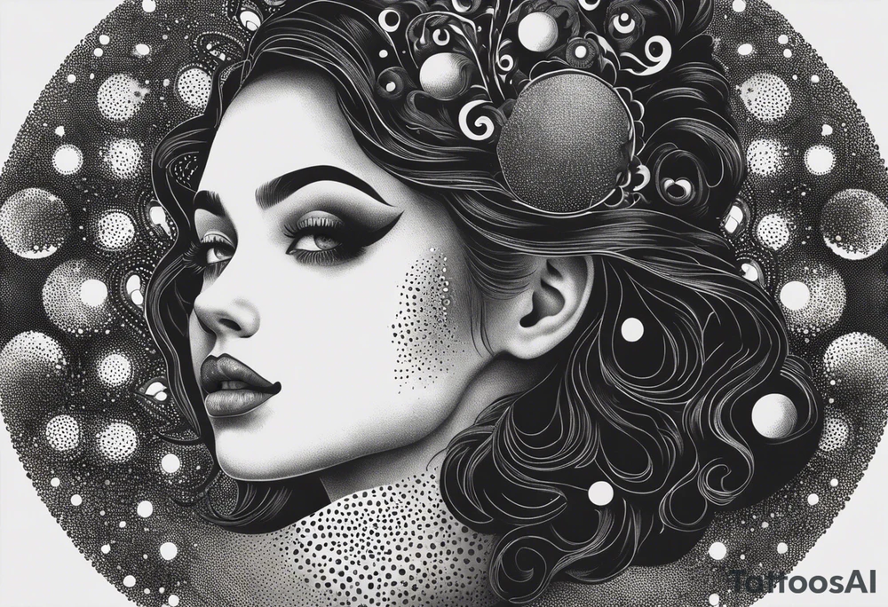 Design a tattoo resembling psychodelic experience, mysterious and a bit scary tattoo idea