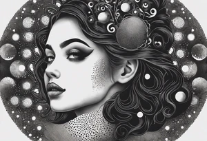 Design a tattoo resembling psychodelic experience, mysterious and a bit scary tattoo idea