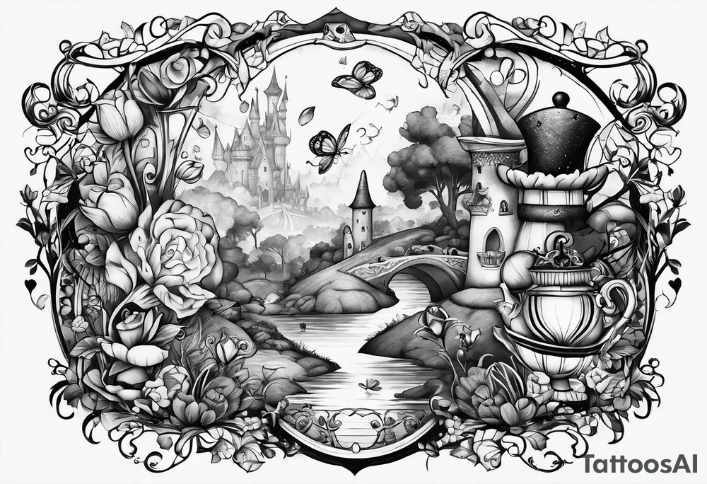 Alice in wonderland tattoo idea