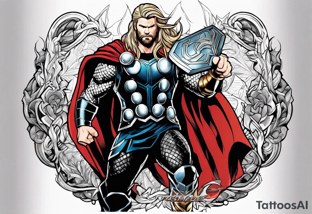 The Mighty Thor that looks like the Chris Hemsworth version tattoo idea