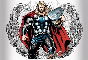 The Mighty Thor that looks like the Chris Hemsworth version tattoo idea