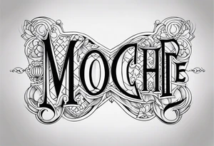 Draw the letters “Moochie” tattoo idea