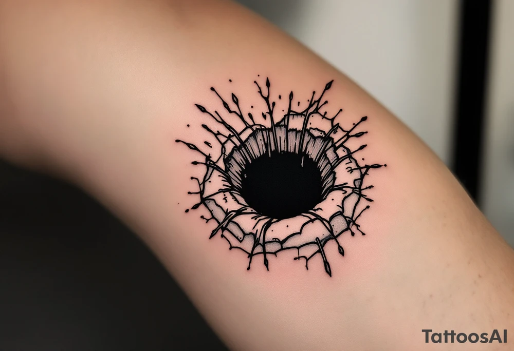 A dark hole sucking everything tattoo idea
