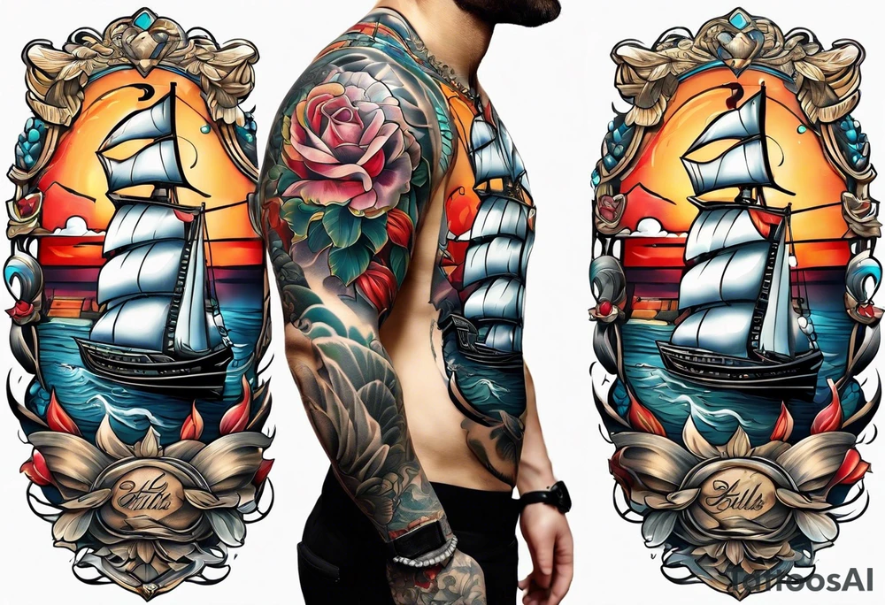 Dick with boobs as balls tattoo idea
