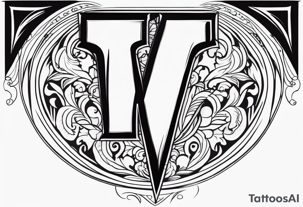 Starting with letter K and ending with letter V tattoo idea