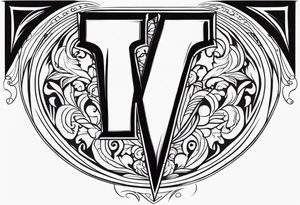 Starting with letter K and ending with letter V tattoo idea