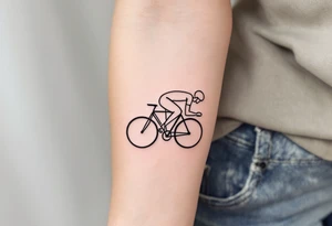 dynamic race cyclist abstract tattoo idea