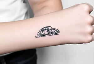 Ladybug driving car tattoo idea