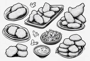 Chicken nuggets tattoo idea