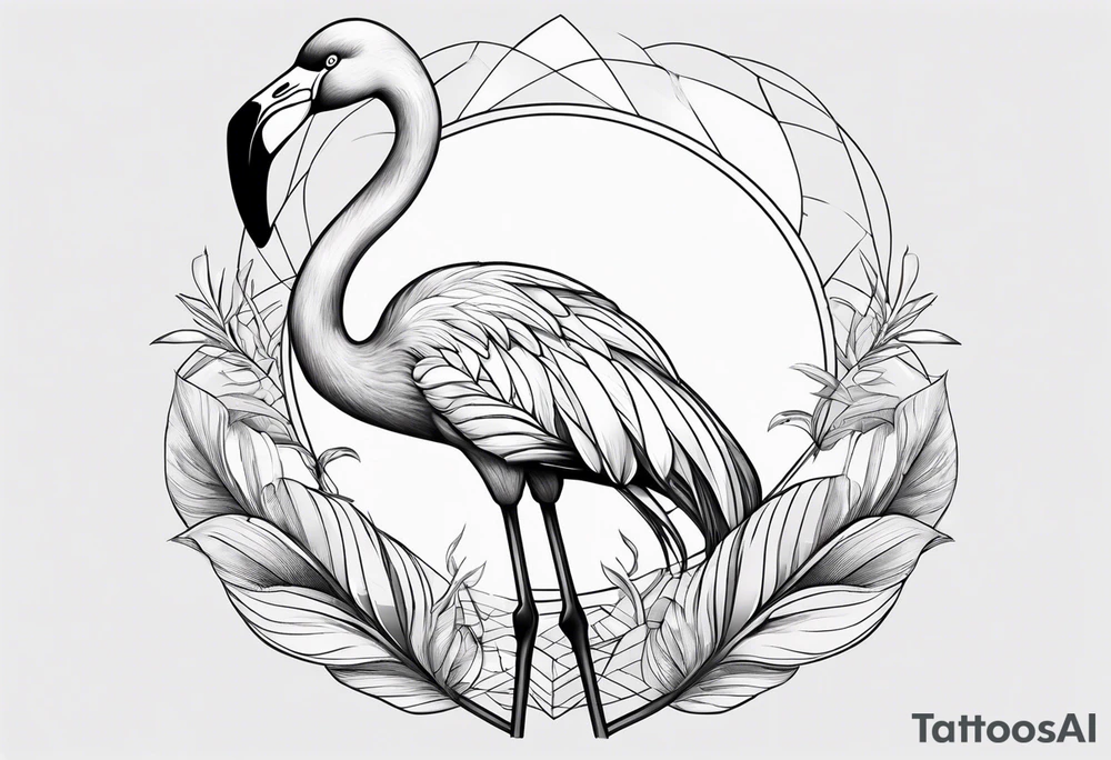 cute flamingo tattoo idea