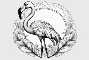 cute flamingo tattoo idea